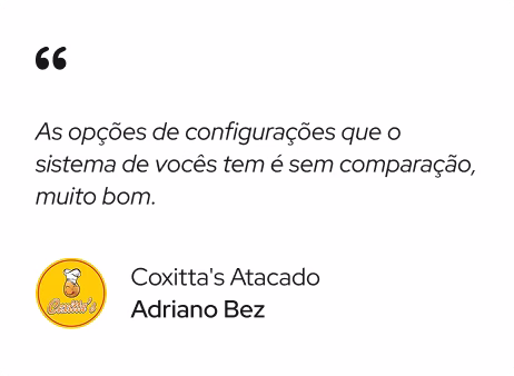 Depoimento da Coxittas Atacado, pelo Adriano Bez sobre o topedindo sistema para delivery