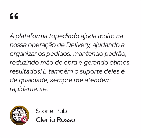 Depoimento da Stone Pub, pelo Clenio Rosso sobre o topedindo sistema para delivery